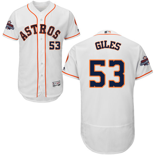 Astros #53 Ken Giles White Flexbase Authentic Collection World Series Champions Stitched MLB Jersey